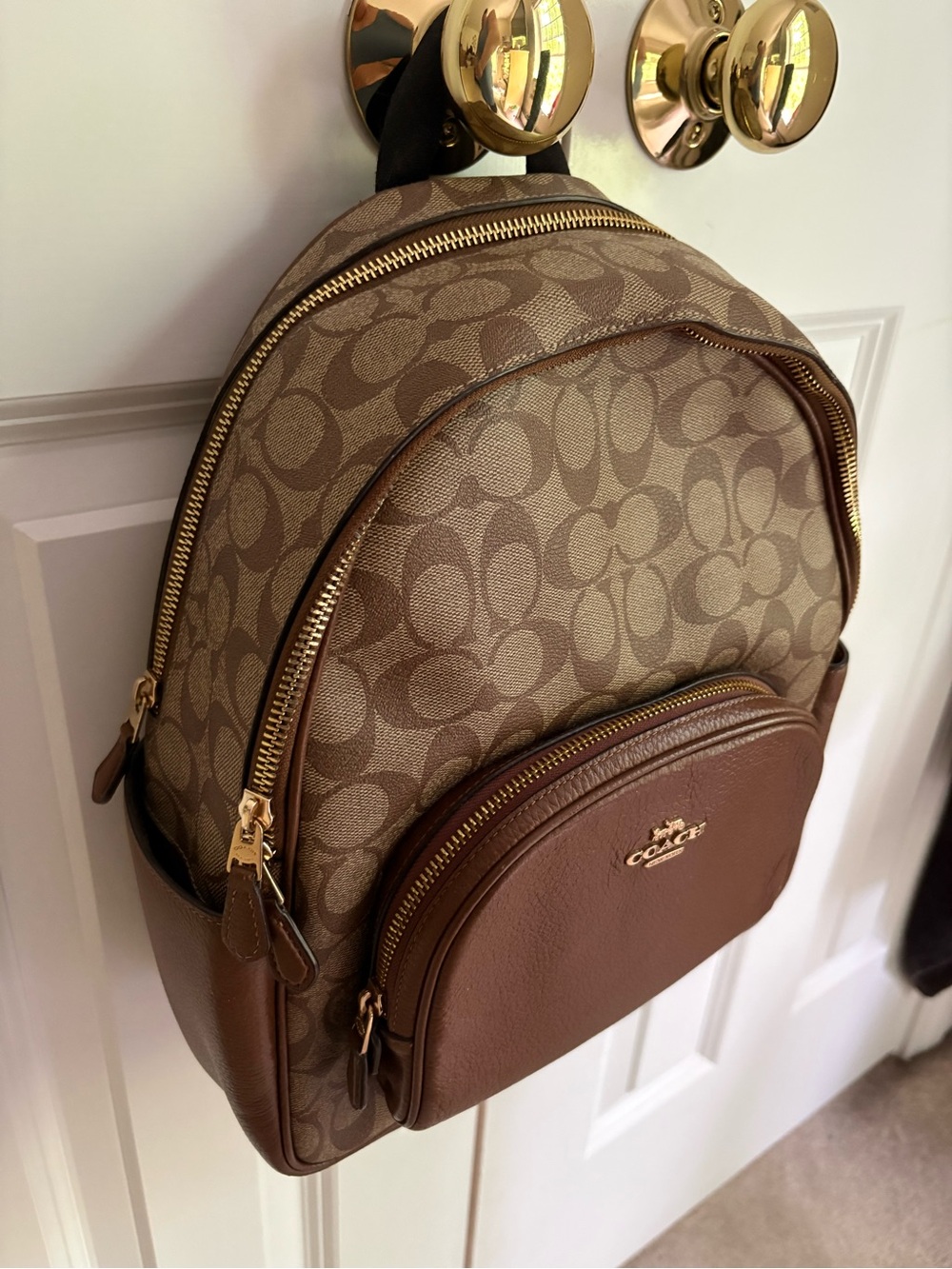 Coach Signature Canvas and Brown Leather Mini Backpack - Picture 2 of 2